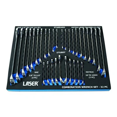 Imagen de Laser juego de llaves combinadas, modelo 6795 Cromadas (32 piezas).