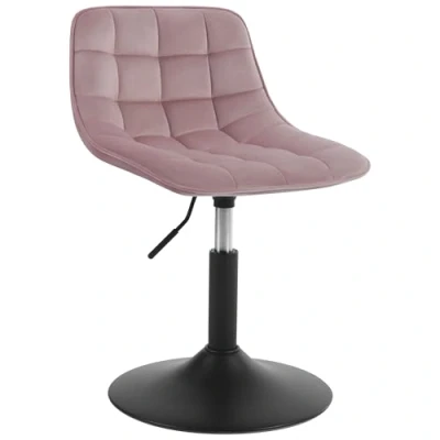 Imagen de WOLTU 1X Taburete para Tocador de Maquillaje Cocina con Respaldo Terciopelo Regulable en Altura Giratorio Peluquería Silla Escritorio Rosa 38 49,5 cm