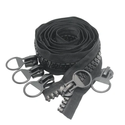 Imagen de YaHoGa #20 super grandes cremalleras por metros de plástico color negro resistentes bulk para coser DIY Tailor Crafts Bags Tiendas campaña, 1.8M