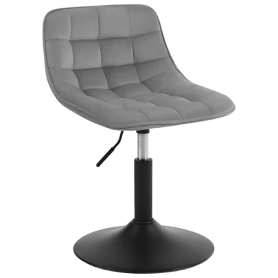 Imagen de WOLTU 1X Taburete para Tocador de Maquillaje Cocina con Respaldo Terciopelo Regulable en Altura Giratorio Peluquería Silla Escritorio Gris Claro 38 49,5 cm