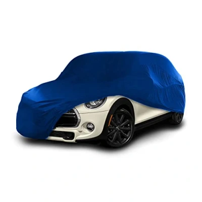 Imagen de Cosmos Funda de Coche para Uso Interior compatible con los principales Coches Ciudad, Tejido Elástico, Transpirable y Antipolvo, Suave al Tacto, Ajuste Perfecto, Blue
