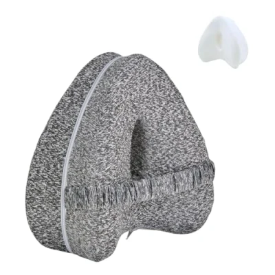 Imagen de Almohada Ortopédica para Pierna y Rodilla, Cojín Ergonómico con Espuma Viscoelástica, Dormir Posicionadora Embarazadas Alivia Dolores de Piernas, Cadera Articulaciones. (Gris)