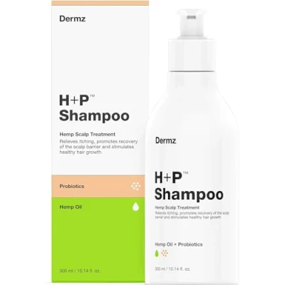 Imagen de Dermz H+P Champú nutritivo para la psoriasis del cuero cabelludo antimicrobiano: cáñamo, probióticos y ácido salicílico Tratamiento profundamente de dermatitis seborreica