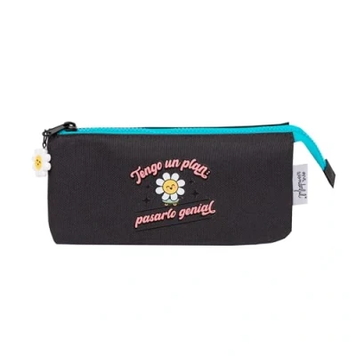 Imagen de Mr. Wonderful Estuche Triple Wonder Margarita Tengo un Plan: pasarlo Genial Escolar con 3 Compartimientos y Cierre de Cremallera Realizado en rPET