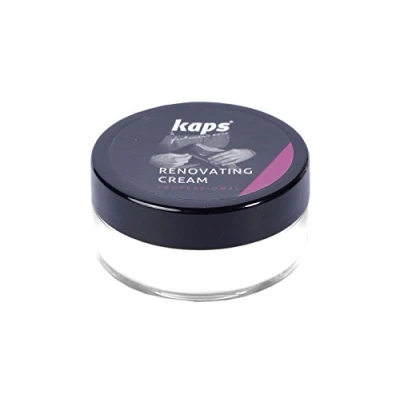Imagen de Kaps Crema Reparadora Y Renovadora Para Zapatos De Cuero Liso, Bolsas, Asientos, Reparador Arañazos Rasguños, Renovating Cream, 10 Colores (101 blanco)
