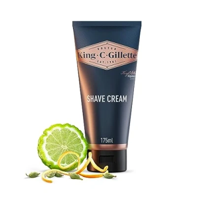 Imagen de King C. Gillette Crema De Afeitar Para Hombre, Barrera Enriquecida Una Protección Extra, Con El Aroma Único Gillette, 175 ml