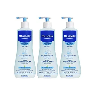 Imagen de Mustela Agua limpiadora sin aclarado para piel normal, lote de 3 x 500 ml