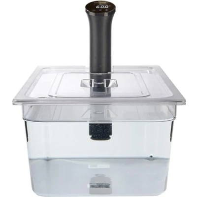 Imagen de Sous Vide Tools Recipiente de policarbonato 20 litros, tapa cortada a medida para la olla Anova Nano Vide, sin BPA, antiadherente, apto lavavajillas