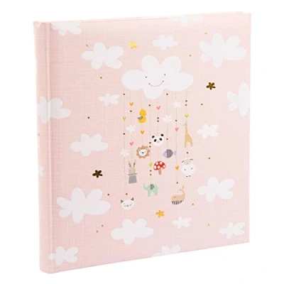 Imagen de goldbuch Álbum de fotos para bebé Mobile Girl con 58 páginas en blanco y 4 ilustradas, cubierta impresión artística relieve dorado, álbum niñas, libro rosa, 30 x