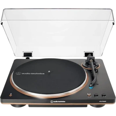 Imagen de Audio Technica AT LP70XBT Giradiscos inalámbrico con tracción por Correa Totalmente automático (Negro/Bronce)
