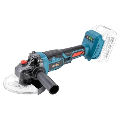 Imagen de KATSU FIT BAT 21 V Amoladora angular inalámbrica sin escobillas, 115 mm y 125 mm, 3 velocidades, para amolar, cortar pulir, batería no incluida (gama económica) 102621