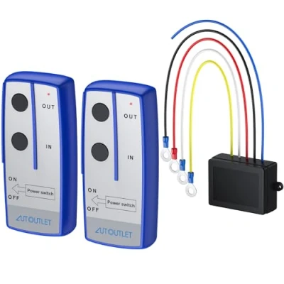 Imagen de AUTOUTLET 2PCS Mando Inalambrico para Cabrestante, a Distancia Cabrestante Kit de Control Remoto Inalámbrico 12V Coche ATV Camión SUV