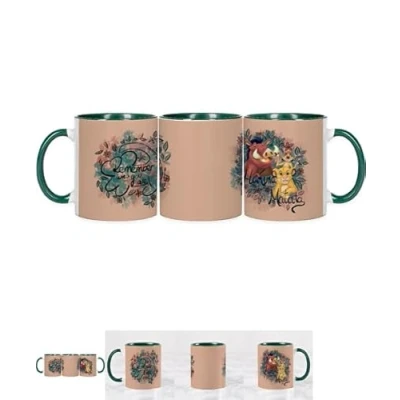 Imagen de Taza de cerámica estampada con diseños Disney, literatura y películas 325 ml Interior a color. Ideal como regalo microondas lavavajillas (REY LEÓN DISNEY)