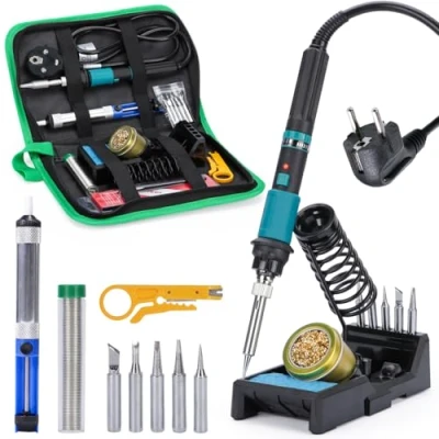 Imagen de YIHUA 947 IX Kit Soldador Estaño Profesional con Temperatura Ajustable 220 480C, Eléctrico ESD Seguro y Control de Soporte, 5 Puntas Soldadura (EU PLUG)