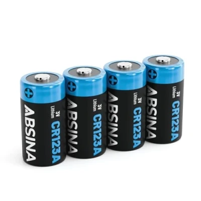 Imagen de ABSINA 4X CR123A 3V Lithium Battery para cámaras y Mucho más Pila a Prueba de Fugas Larga duración Pilas con 1300mAh Baterías CR123, 3V, 123