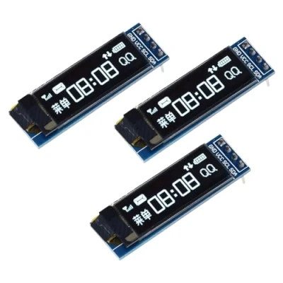 Imagen de GERUI 3 Piezas de 0,91 Pulgadas módulo Pantalla LCD OLED en Miniatura IIC 128 x 32 Dispositivo es Compatible con arduino,microcontroladores, 3.3v 5v