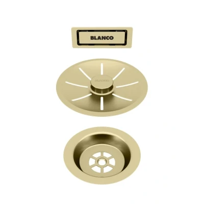 Imagen de BLANCO 203476 Juego de desagüe y rebosadero, Oro Satinado, Einzelbecken