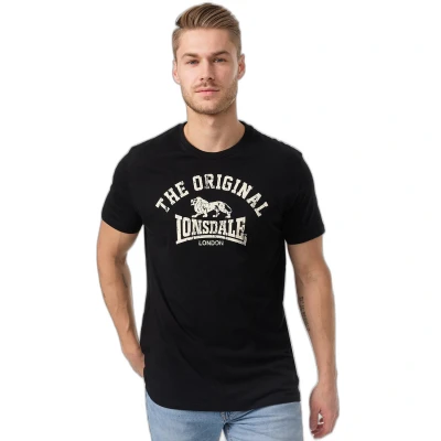 Imagen de Lonsdale Normale Passform Original Camiseta estampada, Hombre, Talla: 3XL, Black