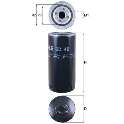 Imagen de MAHLE ORIGINAL OC 48 Filtro de aceite con válvula bloqueo retorno enroscable
