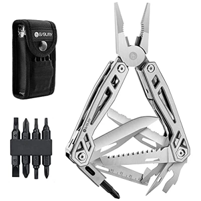 Imagen de Bibury Alicates Multifuncional, 21 en 1 con Cortador de cuerda, Abrelatas, Destornillador, Multi Tool para Camping, Actividades al Aire libre, Reparación Flash