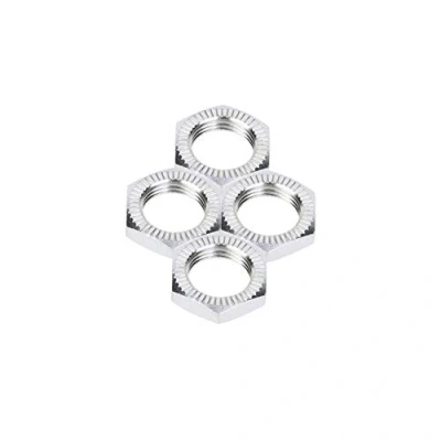Imagen de Dilwe Tuercas de Rueda, Rueda Aleación Aluminio Compatibles con Llave 17 mm y 1/8 RC Car(Plata)