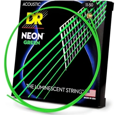Imagen de DR String NGA 11 Neon Green Juego Cuerdas Acústica