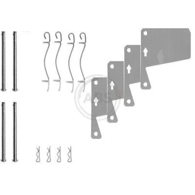 Imagen de A.B.S. 0910Q Kit de accesorios, pastillas frenos sin taladro central FORD: Capri, Capri III, ESCORT 1