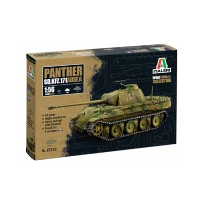 Imagen de Italeri 25752 1:56 SD.Kfz. 171 Panther AUSF. A modelismo, Kit, modelismo de pie, Manualidades, Hobby, encolado, Kit plástico, Fiel al Detalle, sin Pintar