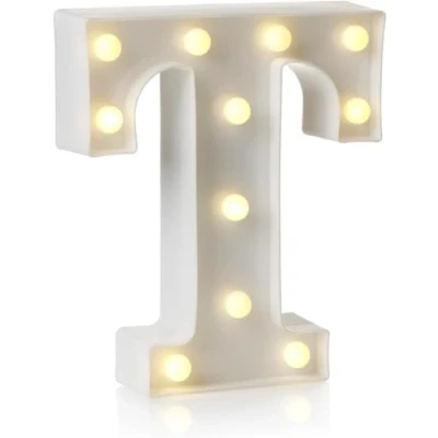 Imagen de Letrero LED de letras y números del alfabeto, lámpara decorativa para el hogar, fiesta cumpleaños, eventos, luces nocturnas, 22 cm (T)