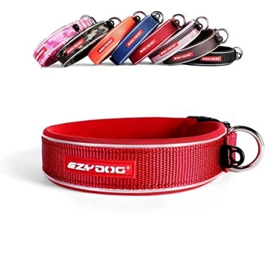 Imagen de ezydog av2024 Classic Neo Small Medium Large Dogs Reflective Dog Collar Supreme Comfort Soft Neoprene Material noncorrosive e6af160a Perro, Nailon, Rosso, 3.5 cm, 200