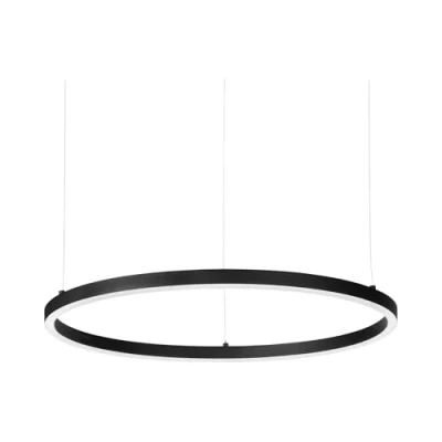 Imagen de Ideal Lux ORACLE Lámpara de techo colgante LED integrada, delgada, redonda, regulable, DALI, 90 cm, negra, 3000 K