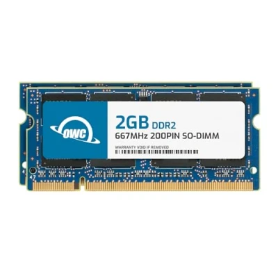 Imagen de OWC Memoria RAM SO DIMM PC5300 DDR2 de 4 GB (2 x 2 GB) Compatible con MacBook, MacBook Pro, iMac, Mac Mini Core Duo Modelos (OWC5300DDR2S4GP)