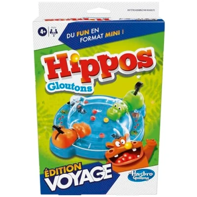 Imagen de Hasbro Gaming Juego Hippos Gloutons Edición Viajes, Portátil para 2 Jugadores, de Viaje Niños, Incluye hipopótamos