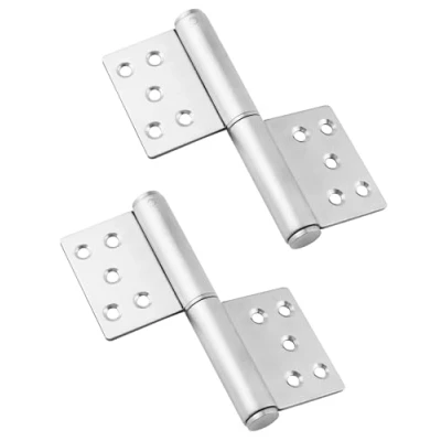 Imagen de QWORK® 2 piezas Bisagra de puerta acero inoxidable Bisagras alta resistencia atornillable para puertas madera, ángulo apertura 360 grados, 132x100x18mm