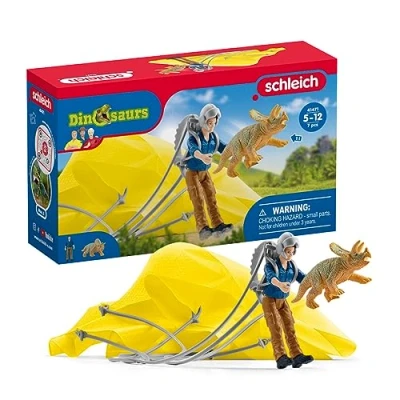 Imagen de Schleich 41471 playset Rescate en paracaídas de Dinosaurios