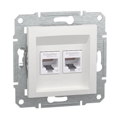Imagen de Schneider Electric Asfora EPH4870121D RJ45 Cat.6e Enchufe de red (2 enchufes, conector datos, IDC), color blanco