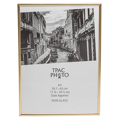 Imagen de Hampton Frames BACKLOADER Póster Certificado Marco de fotos Acrílico (sin vidrio) Dorado A3 (29,7 x 42 cm) A3MARGLD