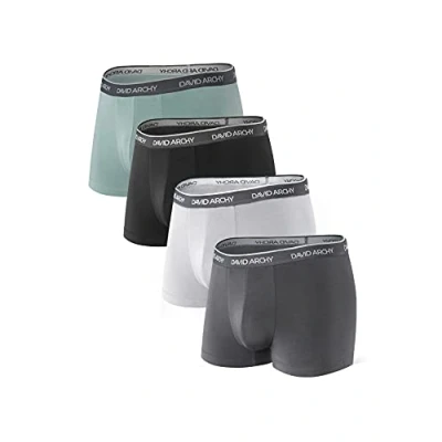 Imagen de DAVID ARCHY Bóxers para Hombre, Ropa Interior Hombre con Bolsa, Fibra de bambú, Ultra Suave y Transpirable, Calzoncillos Tipo bóxer Pack 4
