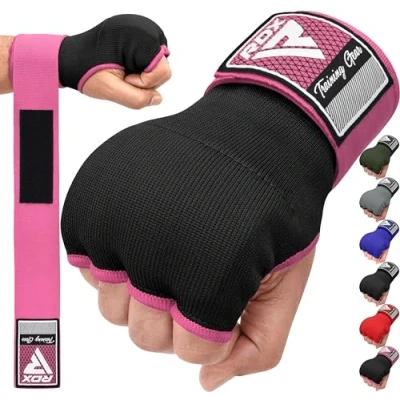 Imagen de RDX Gel Vendas Boxeo Guantes Interiores, 75cm Elástico Correa de Muñeca Soporte Cinta, Vendaje Envolturas Protector Wraps, Muay Thai MMA Kick Boxing Artes Marciales Puñetazos, Hombre Mujere