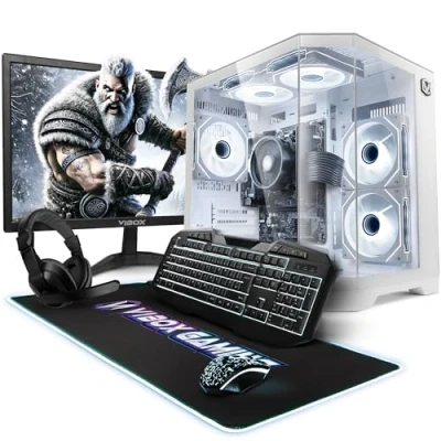 Imagen de Vibox I 519 PC Gaming Completo Monitor 22&quot; AMD Ryzen 3 3200G 4,0GHz Radeon Vega 8 16GB RAM 1TB NVMe SSD Linux OS WiFi Blanco