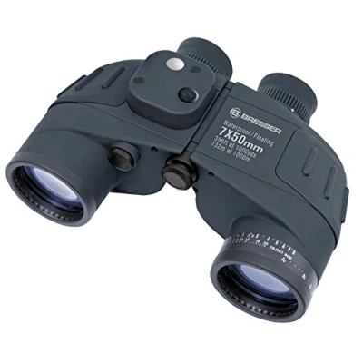 Imagen de Bresser Nautic 7x50 WD Prismáticos con Brújula, Negro
