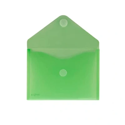 Imagen de Pack 10 Sobres con Cierre de Velcro Tamaño A6 (16 x 12 cm) Colores Classic Verde Translúcido REF. 90936