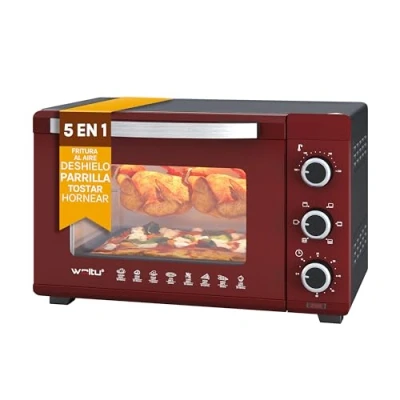 Imagen de WOLTU Horno Eléctrico 32L, 1600W, Temporizador de 60&#039;, Temperatura Regulable Max 230℃, Sobremesa para Pizza, Pescado, Pastel, 5 Modos Cocción, Negro, BF12sz