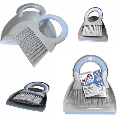 Imagen de York Bacteria Stop Juego de Escoba y recogedor Mesa, Mano, Pala, Limpieza rápida, Producto indispensable para la Diaria, Color Azul Gris, Mediano, 0621100