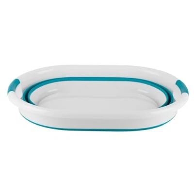 Imagen de Beldray LA034816TQ Cesta colada plegable para ropa, de lavado resistente, ovalada, asas plástico duraderas, capacidad 37 litros, azul, fácilmente plegable, solución ahorrar espacio