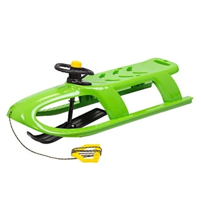 Imagen de Trineo alto con pala direccionable por volante, deslizadores de acero, y cuerda, modelo bullet control