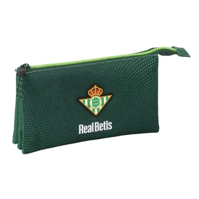 Imagen de Safta Real Betis BALOMPIÉ Portatodo Triple, Estuche Infantil, Niño, Ideal para Niños en Edad Escolar, Cómodo y Versátil, Calidad Resistencia, 22x3x12 cm, Color Verde