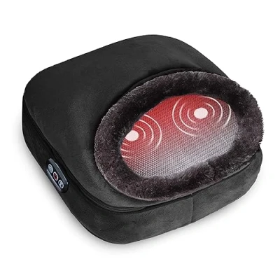 Imagen de Snailax masajeador de pies con calor, vibración, 2 en 1, calentador 5 modos masaje, regalos