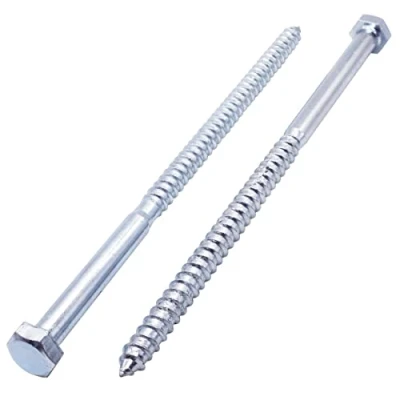 Imagen de SKIR&#039;CO (2 piezas) tornillos de madera DIN 571 acero galvanizado con cabeza hexagonal M12 x 300 mm, coach, hexagonales