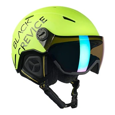 Imagen de BLACK CREVICE Skihelm Casco de esquí Vail I diseño Deportivo para Hombre y Mujer policarbonato Transpirable Talla Ajustable (Large, neón Amarillo)